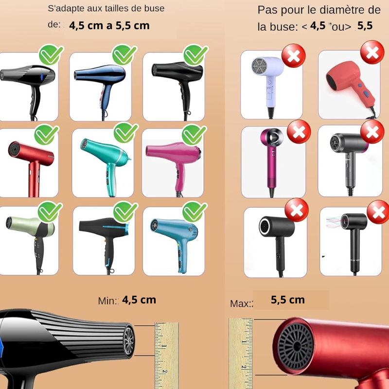 Diffuseur Universel Cheveux Bouclés -tout type de sechoires-